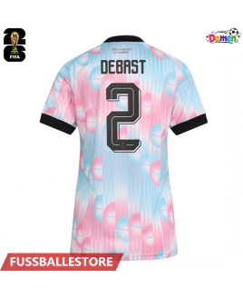 Günstige Belgien Zeno Debast #2 Auswärtstrikot Damen WM 2026 Kurzarm
